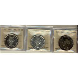 1956 MS60 & 1956 MS62 $1.  Lot of 2 coins.