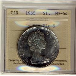 1965 $1 LgBds Blt 5 ICCS MS64