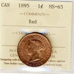 1895 1¢ ICCS MS65RD. 100% red.