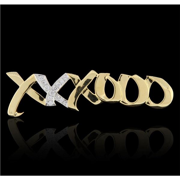 18KT Two-Tone Gold Tiffany & Co 0.25ctw Diamond Brooch GB2992