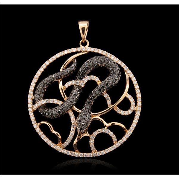 Group - 18KT Rose Gold 2.21ctw Black Diamond Pendant CRJ174