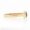 Image 5 : Simple Petite 14k Gold 0.35 ctw Square Step Cut Bezel Set Sapphire Solitaire Rin