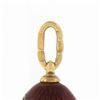Image 6 : Russian 14k Gold & Silver Clear Stone Red Enamel Textured Egg Charm Pendant