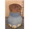 Image 2 : ELEPHANT Foot Stool Canister with an ELEPHANT Hide Cushion