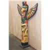 Image 2 : Hand-carved and Hand Painted Northwest Coast Old Tribal Eagle TOTEM