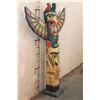 Image 3 : Hand-carved and Hand Painted Northwest Coast Old Tribal Eagle TOTEM