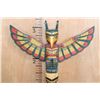 Image 4 : Hand-carved and Hand Painted Northwest Coast Old Tribal Eagle TOTEM