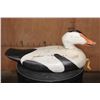 Image 1 : "Maine Style Eider with Clam" Wood Duck Signed by John A. Nelson 1983 with a Removable Swivel Head
