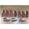 Image 1 : (10) Fixed Blade Damascus Steel KNIVES with Leather Sheaths (ONE$)