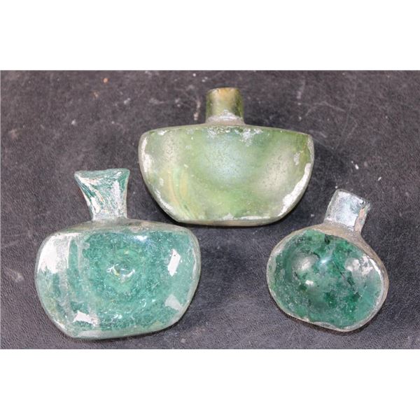 (3) Ancient Roman Glass Bottles from the Roman Empire (ONE$)
