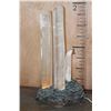 Image 2 : Triple SELENITE Crystal Lamp with a Cast Iron Base