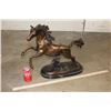 Image 2 : Big Bucking BRONCO Bronze Sculpture on a Marble Base, Weight 31 lbs
