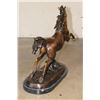 Image 6 : Big Bucking BRONCO Bronze Sculpture on a Marble Base, Weight 31 lbs