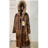 Image 1 : Natural MINK Fur Coat with COYOTE Trim and Hood, Size Medium