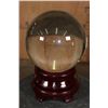 Image 1 : XXL Polished Glass CRYSTAL BALL with a Wood Display Stand
