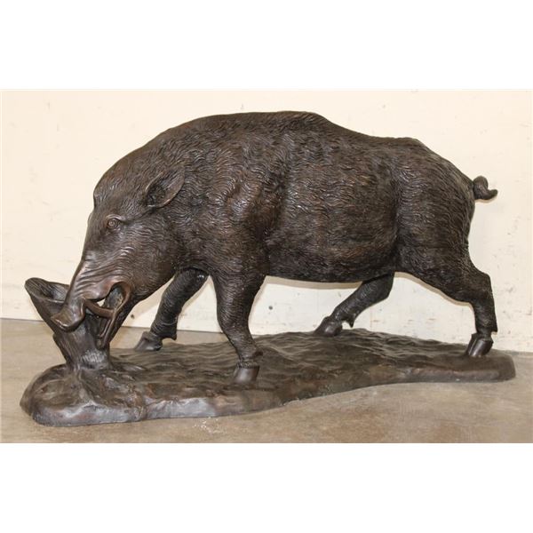 XL Boar BRONZE Sculpture after Pierre-Jules Mene, Weight 54 lbs