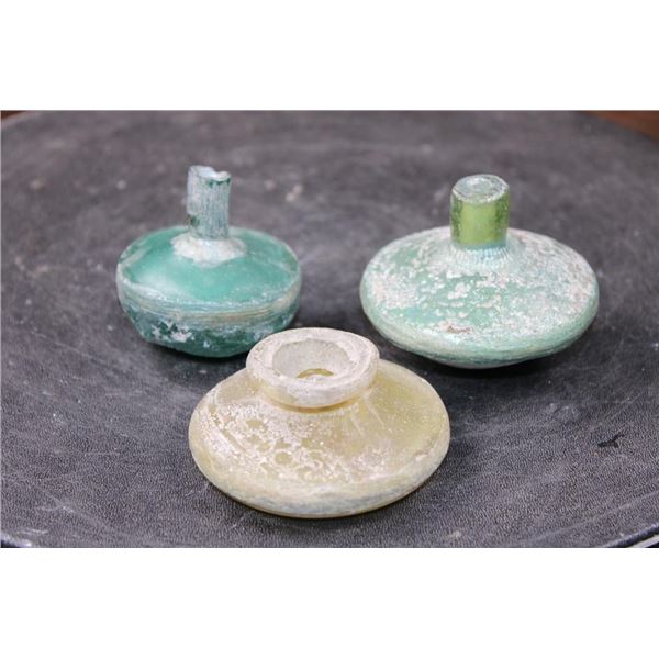 (3) Ancient Roman Glass Bottles from the Roman Empire (ONE$)