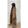 Image 2 : Natural BEAVER Fur Coat with Ranch FOX Sleeves, Size Medium