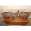 Image 10 : XL Original Hand-carved Leadwood Sculpture of 2 CAPE BUFFALO by African artist Robert Nzali