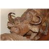 Image 12 : XL Original Hand-carved Leadwood Sculpture of 2 CAPE BUFFALO by African artist Robert Nzali
