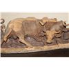 Image 15 : 6' Long Original Hand-carved Leadwood CAPE BUFFALO Heard Sculpture by artist Mandla Khumalo