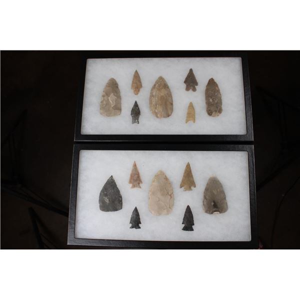 (14) Prehistoric Native American ARROWHEADS in 2 Cases (ONE$)