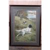 Image 1 : Antique "Hunter, Pointer, and Setter at Work" Gustav Muss-Arnolt Lithograph Print in a Wood and