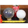 Image 2 : (1) BLUE AVENTURINE and (1) BLUE CELESTITE Mineral Sphere with Metal Display Stands (ONE$)