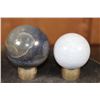 Image 3 : (1) BLUE AVENTURINE and (1) BLUE CELESTITE Mineral Sphere with Metal Display Stands (ONE$)