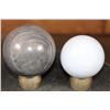 Image 8 : (1) BLUE AVENTURINE and (1) BLUE CELESTITE Mineral Sphere with Metal Display Stands (ONE$)