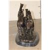 Image 5 : XXXL Wild HORSES Bronze on Sculpture on a Marble Base, Weight 84 lbs