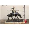 Image 2 : "Le Cavalier Indien" BRONZE Sculpture after Edouard Drouot, Weight: 63 lbs