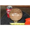 Image 2 : Big BANDED ARAGONITE Mineral Sphere with a Brass Ring Stand