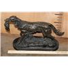 Image 2 : Large Hunting Dog with a Pheasant BRONZE Sculpture on a Marble Base