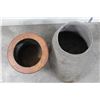 Image 8 : ELEPHANT Foot Canister with a Wooden Rim and Copper Lining