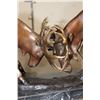 Image 4 : Big BRONZE Fighting MOOSE BULLS on a Marble Base, Weight 48 lbs