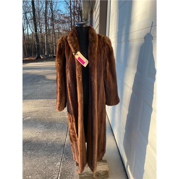 Natural Brown MINK Fur Coat, Size Medium to Large