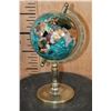 Image 2 : Semi-precious Gemstone World GLOBE on a Brass Stand