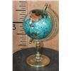 Image 3 : Semi-precious Gemstone World GLOBE on a Brass Stand