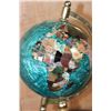 Image 6 : Semi-precious Gemstone World GLOBE on a Brass Stand