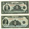 Image 1 : 1935 $1 BC-1 Ltr B & $2 BC-3.  Fine to VF.