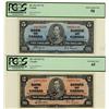 Image 1 : 1937 $2 BC-22b EF45 & $5 BC-23c AU58.  Lot of 2 notes both PCGS graded.