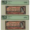 Image 1 : 1954 $2 BC-38b #GR5204357 & 358 PCGS UNC 64 and UNC 65.   Both PPQ.