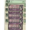 Image 1 : 1954 $10 BC-40a #MD9009624-628.  Lot of 5 consecutive notes all PCGS UNC 61PPQ.