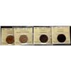 Image 1 : 1858 1¢ VG10, F12, 1882H EF40 & 1898H 1¢ VF30.  Lot of 4 ICCS coins all designated with problems.