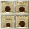 Image 1 : 1911, 1913, 1919 & 1936 1¢ ICCS MS62RB.  Lot of 4 coins, 1913 designated trace red.