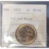 Image 1 : 1915 1¢ ICCS MS64RB.