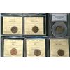 Image 1 : 1928 1¢ PCGS MS62RB, 1932 MS62 Trace Red, 1934 MS60 Trace Red, 1939(2), 1953 NSF 1¢ ICCS MS64RD.  Lo