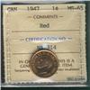 Image 1 : 1947 1¢ ICCS MS65RD.