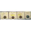 Image 1 : 1949 A to Dent, 1996 Far and Near 6 1¢ Varieties,  Lot of 4 coins all ICCS graded.  1949 VF30, 1996 